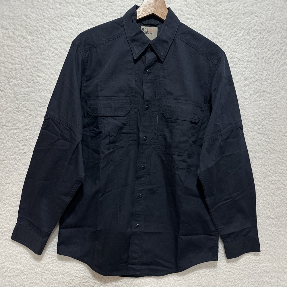 5.11 Tactical RipStop Back Vented Long Sleeve Shirt Navy Regular Men's Size S